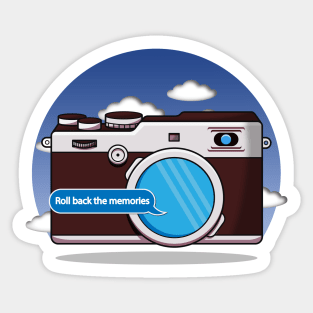 Roll back the memories classic camera design Sticker